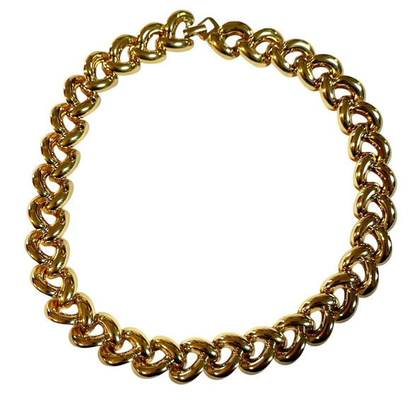 Napier Vintage Gold-Tone Chunky Chain Link Necklace Signed - Picture 2 of 9